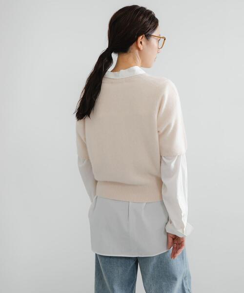 URBAN RESEARCH（アーバンリサーチ）の「FOX/CASHMEREハーフスリーブニット（ニット/セーター・レディース・ネイビー/カーキ/オフホワイト・FREE）」の8枚目の写真