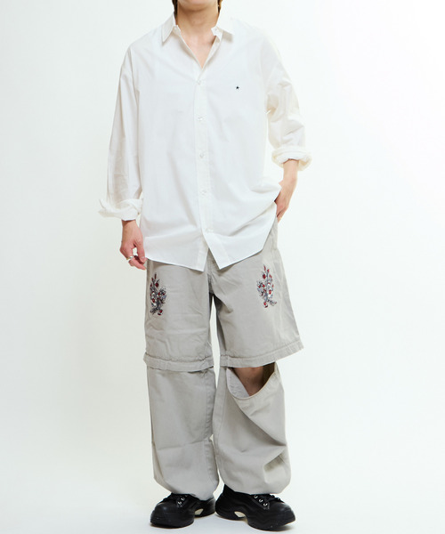 CONVERSE TOKYO(コンバーストウキョウ)の「STAR★ ONEPOINT OVERSIZED SHIRT(シャツ/ブラウス・レディース・ブルー/ベージュ/ホワイト/サックスブルー/ブラック・FREE)」の9枚目の写真
