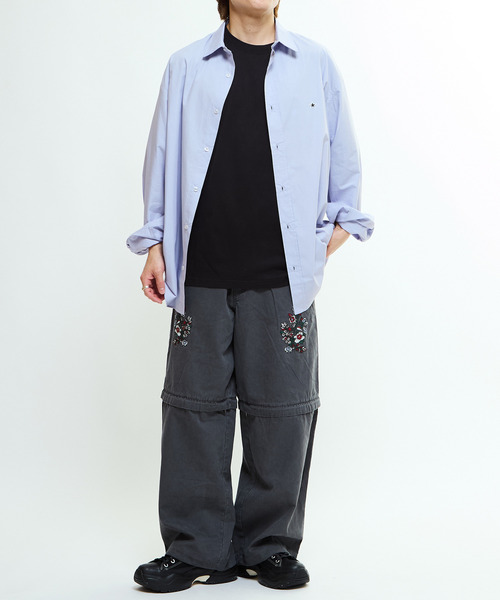 CONVERSE TOKYO(コンバーストウキョウ)の「STAR★ ONEPOINT OVERSIZED SHIRT(シャツ/ブラウス・レディース・ブルー/ベージュ/ホワイト/サックスブルー/ブラック・FREE)」の12枚目の写真