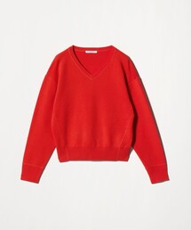 SALE★美品【UNITED ARROWS】 アゼVネックニット ミドルゲージ アゼ Vネックニット ―ウォッシャブル―