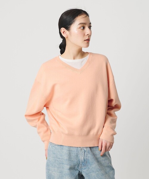 BEAUTY&YOUTH UNITED ARROWS（ビューティーアンドユースユナイテッドアローズ）の「ソフトコットン Vネック スムース ニットプルオーバー ウォッシャブル（ニット/セーター・レディース・オレンジ/ベージュ/ダークグレー/その他2/ナチュラル/シャーベット・FREE）」の7枚目の写真