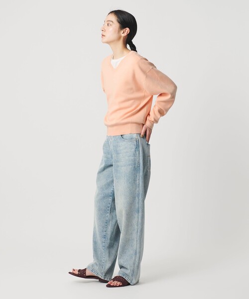 BEAUTY&YOUTH UNITED ARROWS（ビューティーアンドユースユナイテッドアローズ）の「ソフトコットン Vネック スムース ニットプルオーバー ウォッシャブル（ニット/セーター・レディース・オレンジ/ベージュ/ダークグレー/その他2/ナチュラル/シャーベット・FREE）」の9枚目の写真