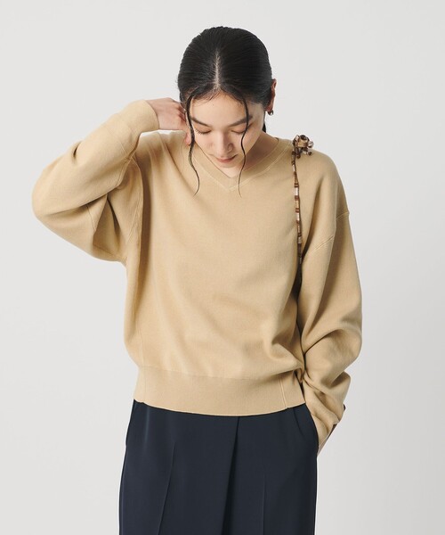 BEAUTY&YOUTH UNITED ARROWS（ビューティーアンドユースユナイテッドアローズ）の「ソフトコットン Vネック スムース ニットプルオーバー ウォッシャブル（ニット/セーター・レディース・オレンジ/ベージュ/ダークグレー/その他2/ナチュラル/シャーベット・FREE）」の10枚目の写真