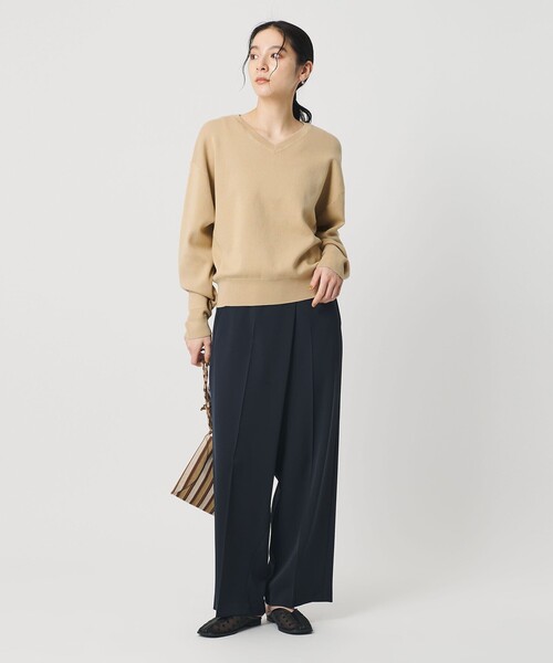 BEAUTY&YOUTH UNITED ARROWS（ビューティーアンドユースユナイテッドアローズ）の「ソフトコットン Vネック スムース ニットプルオーバー ウォッシャブル（ニット/セーター・レディース・オレンジ/ベージュ/ダークグレー/その他2/ナチュラル/シャーベット・FREE）」の12枚目の写真