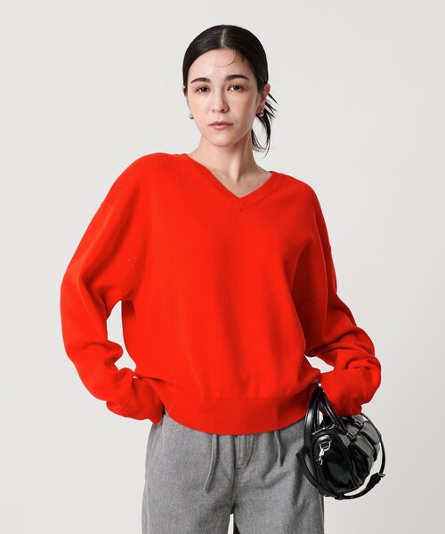 BEAUTY&YOUTH UNITED ARROWS（ビューティーアンドユースユナイテッドアローズ）の「ソフトコットン Vネック スムース ニットプルオーバー ウォッシャブル（ニット/セーター・レディース・オレンジ/ベージュ/ダークグレー/その他2/ナチュラル/シャーベット・FREE）」の17枚目の写真