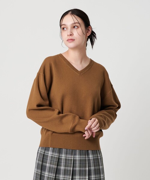 BEAUTY&YOUTH UNITED ARROWS（ビューティーアンドユースユナイテッドアローズ）の「ソフトコットン Vネック スムース ニットプルオーバー ウォッシャブル（ニット/セーター・レディース・オレンジ/ベージュ/ダークグレー/その他2/ナチュラル/シャーベット・FREE）」の19枚目の写真