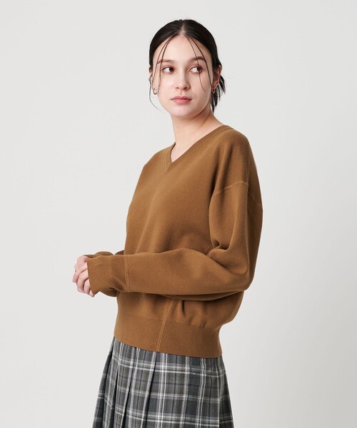 BEAUTY&YOUTH UNITED ARROWS（ビューティーアンドユースユナイテッドアローズ）の「ソフトコットン Vネック スムース ニットプルオーバー ウォッシャブル（ニット/セーター・レディース・オレンジ/ベージュ/ダークグレー/その他2/ナチュラル/シャーベット・FREE）」の20枚目の写真