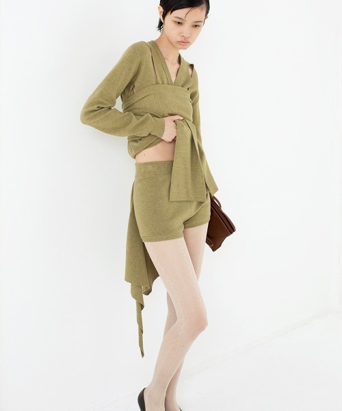leinwande（ラインヴァンド）の「Ribbon Tie Cardigan / リボンタイカーディガン（カーディガン/ボレロ・レディース・グレー/グリーン/ブラック・ONE SIZE）」の3枚目の写真