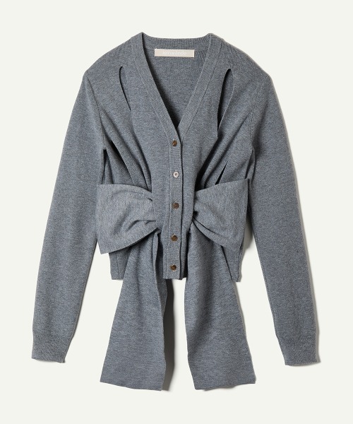 leinwande（ラインヴァンド）の「Ribbon Tie Cardigan / リボンタイカーディガン（カーディガン/ボレロ・レディース・グレー/グリーン/ブラック・ONE SIZE）」の11枚目の写真