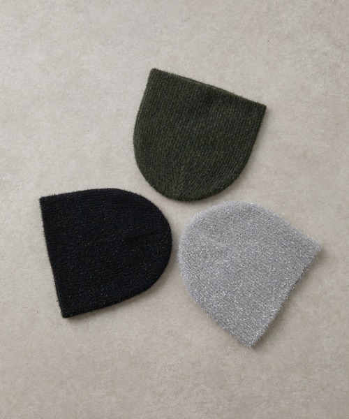 COLONY 2139(コロニートゥーワンスリーナイン)の「ラメニット帽(ニットキャップ/ビーニー・レディース・カーキ/ブラック/シルバー・FREE)」の4枚目の写真