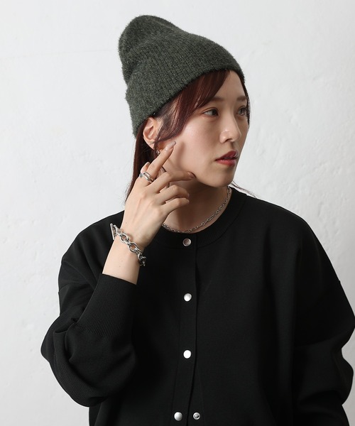 COLONY 2139(コロニートゥーワンスリーナイン)の「ラメニット帽(ニットキャップ/ビーニー・レディース・カーキ/ブラック/シルバー・FREE)」の17枚目の写真