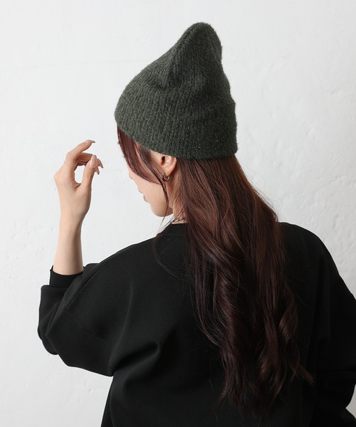 COLONY 2139(コロニートゥーワンスリーナイン)の「ラメニット帽(ニットキャップ/ビーニー・レディース・カーキ/ブラック/シルバー・FREE)」の18枚目の写真