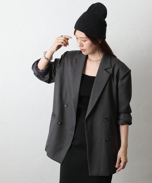 COLONY 2139(コロニートゥーワンスリーナイン)の「ラメニット帽(ニットキャップ/ビーニー・レディース・カーキ/ブラック/シルバー・FREE)」の7枚目の写真