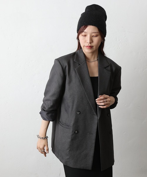 COLONY 2139(コロニートゥーワンスリーナイン)の「ラメニット帽(ニットキャップ/ビーニー・レディース・カーキ/ブラック/シルバー・FREE)」の8枚目の写真