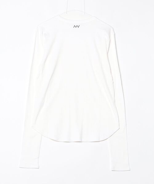 YENN（イエン）の「YENN（イエン）COTTON RIB LONG TEE /Y244-81090-4（Tシャツ/カットソー・レディース・ホワイト系2/ブラック・F）」の3枚目の写真