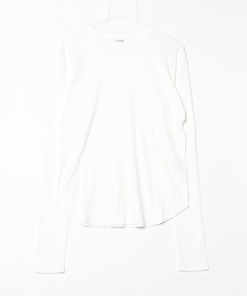 YENN（イエン）の「YENN（イエン）COTTON RIB LONG TEE /Y244-81090-4（Tシャツ/カットソー・レディース・ホワイト系2/ブラック・F）」の8枚目の写真