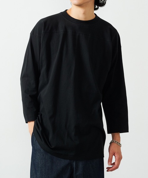 セール】【Cross＆Stitch】オープンエンド フットボールTシャツ 七分袖