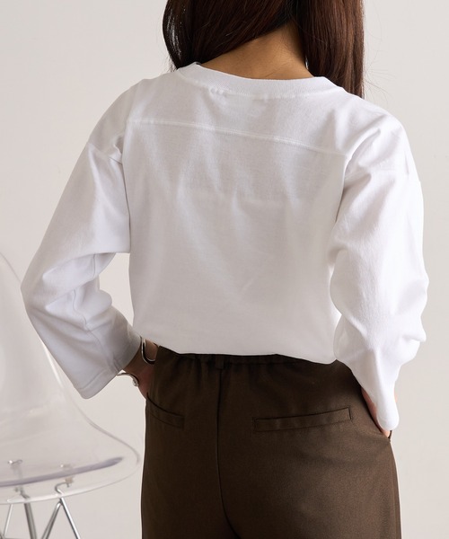 CROSS & STITCH（クロスステッチ）の「【Cross＆Stitch】オープンエンド フットボールTシャツ 七分袖 ロンT OE1240（Tシャツ/カットソー・メンズ・グレー/ホワイト/ブラック/ネイビー・S/M/L/XL）」の10枚目の写真