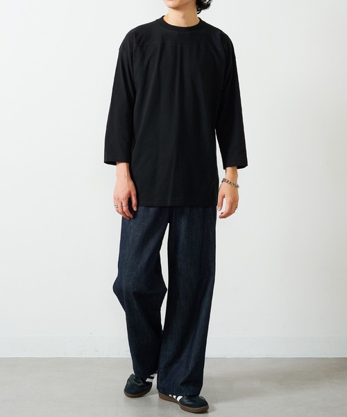 CROSS & STITCH（クロスステッチ）の「【Cross＆Stitch】オープンエンド フットボールTシャツ 七分袖 ロンT OE1240（Tシャツ/カットソー・メンズ・グレー/ホワイト/ブラック/ネイビー・S/M/L/XL）」の16枚目の写真
