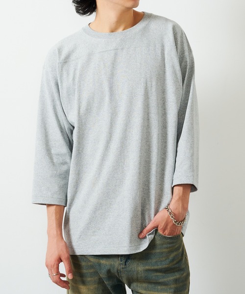 CROSS & STITCH（クロスステッチ）の「【Cross＆Stitch】オープンエンド フットボールTシャツ 七分袖 ロンT OE1240（Tシャツ/カットソー・メンズ・グレー/ホワイト/ブラック/ネイビー・S/M/L/XL）」の18枚目の写真