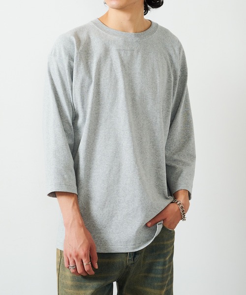 CROSS & STITCH（クロスステッチ）の「【Cross＆Stitch】オープンエンド フットボールTシャツ 七分袖 ロンT OE1240（Tシャツ/カットソー・メンズ・グレー/ホワイト/ブラック/ネイビー・S/M/L/XL）」の19枚目の写真