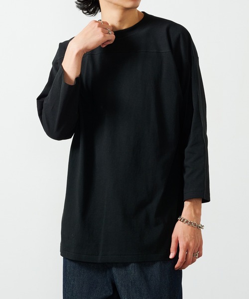 CROSS & STITCH（クロスステッチ）の「【Cross＆Stitch】オープンエンド フットボールTシャツ 七分袖 ロンT OE1240（Tシャツ/カットソー・メンズ・グレー/ホワイト/ブラック/ネイビー・S/M/L/XL）」の13枚目の写真