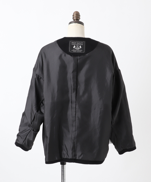 追加2》スーパー140ビーバーノーカラーショートコート（ノーカラー