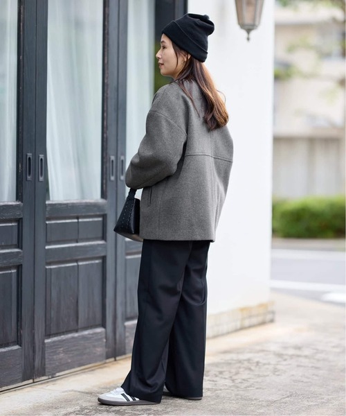 追加2》スーパー140ビーバーノーカラーショートコート（ノー