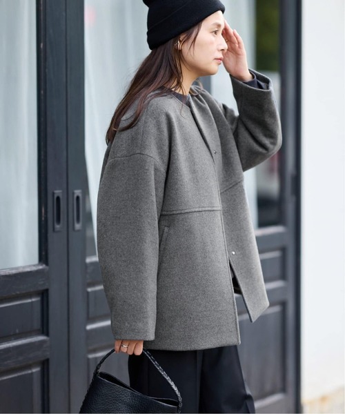 美品✨ジャーナルスタンダード　スーパー140ビーバーノーカラーショートコート スーパー140ビーバーノーカラーショートコート（ノーカラー