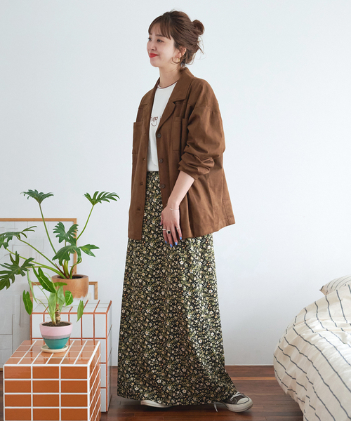 B.C STOCK 【ZOZO限定】ウォッシャブル / フラワープリントスカート ZOZO限定】ウォッシャブル / フラワープリントスカート