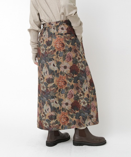 RNA-N(アールエヌエーエヌ)の「G1097 フラワープリントビエラスカート(スカート・レディース・ベージュ/ブラック・FREE)」の4枚目の写真