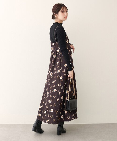 natural couture（ナチュラルクチュール）の「フロリエンタルキャミワンピース（ワンピース・レディース・ブラウン/オフホワイト・FREE）」の12枚目の写真