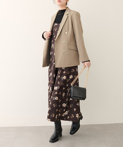 natural couture（ナチュラルクチュール）の「フロリエンタルキャミワンピース（ワンピース・レディース・ブラウン/オフホワイト・FREE）」の11枚目の写真