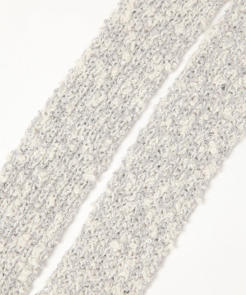 studio CLIP（スタディオクリップ）の「シャイニーニットナロウスカーフ（ストール/ショール・レディース・ブラック/アイボリー・FREE）」の3枚目の写真