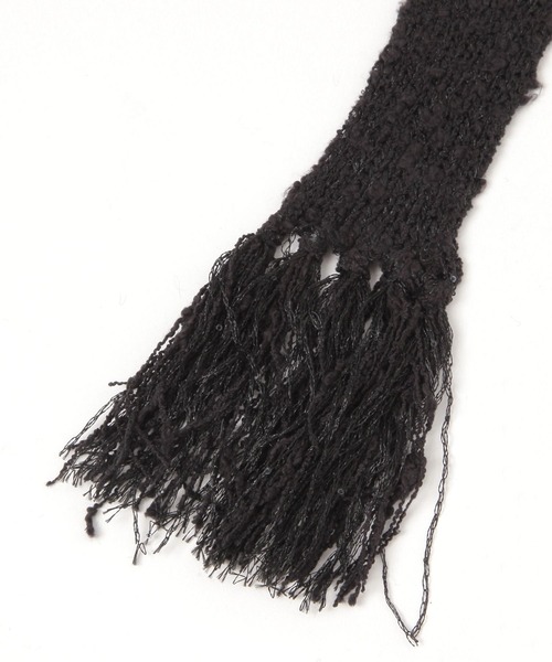 studio CLIP（スタディオクリップ）の「シャイニーニットナロウスカーフ（ストール/ショール・レディース・ブラック/アイボリー・FREE）」の6枚目の写真