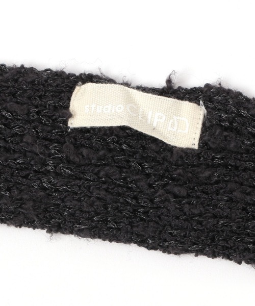 studio CLIP（スタディオクリップ）の「シャイニーニットナロウスカーフ（ストール/ショール・レディース・ブラック/アイボリー・FREE）」の7枚目の写真