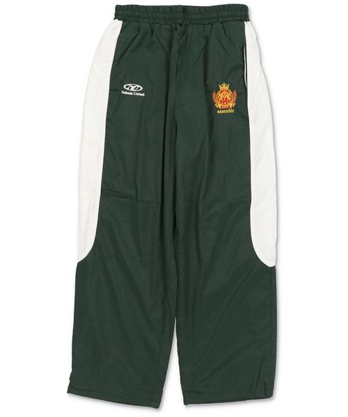 nagonstanps ナイロンルーズトラックパンツ S セール】ナイロントラックパンツ/エンブレム刺繍ロゴ/配色切替