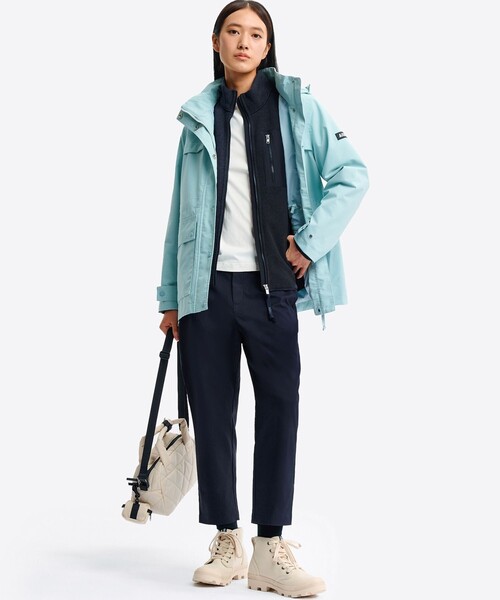 AIGLE(エーグル)の「ポーラテック フルジップフリースブルゾンジャケット(ブルゾン・レディース・ベージュ/ダークネイビー・36/38/40)」の3枚目の写真