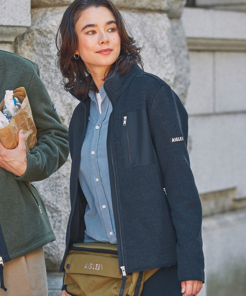 AIGLE ネイビー ジップアップブルゾン 38 AIGLE（エーグル） ジップアップブルゾン 38 ネイビー レディース