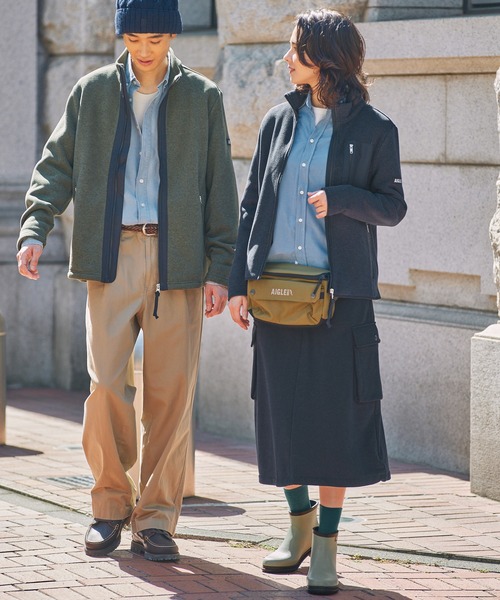 AIGLE(エーグル)の「ポーラテック フルジップフリースブルゾンジャケット(ブルゾン・レディース・ベージュ/ダークネイビー・36/38/40)」の12枚目の写真