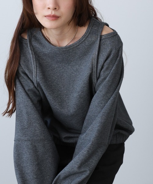 Bab(バブ)の「レイヤードライクパイピングスウェットトップス(スウェット・レディース・ブラック/アイボリー/グレー系その他4・FREE)」の22枚目の写真