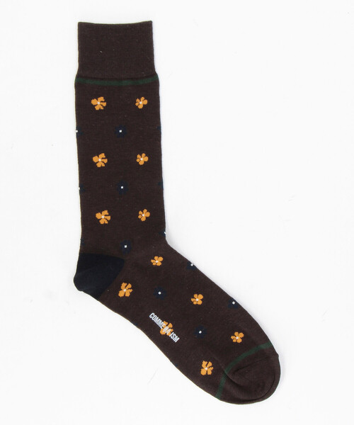 COMME CA ISM(コムサイズム)の「花小紋柄 ソックス(ソックス/靴下・メンズ・ネイビー/ダークブラウン/グレー・27cm)」の3枚目の写真