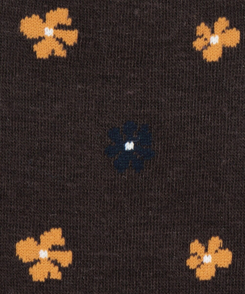 COMME CA ISM(コムサイズム)の「花小紋柄 ソックス(ソックス/靴下・メンズ・ネイビー/ダークブラウン/グレー・27cm)」の4枚目の写真