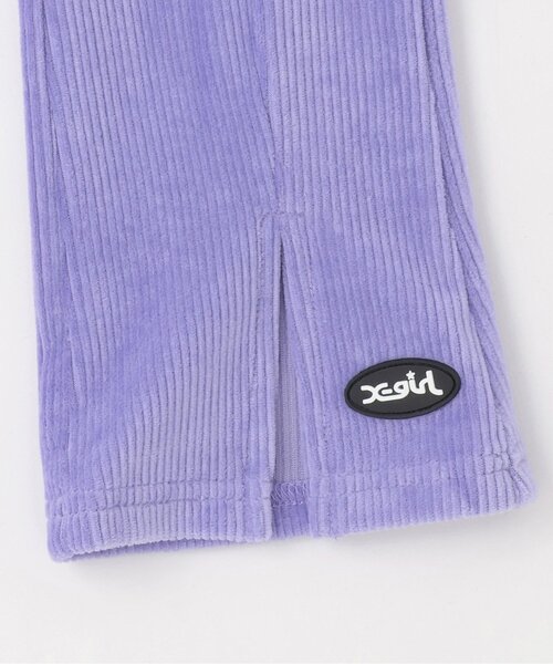 X-girl Stages（エックスガールステージス）の「【人気商品再入荷】【直営店で取り扱い無し】コーデュロイ調スリットフレアレギンス（レギンス/スパッツ・キッズ・ブラック/ラベンダー・120cm/110cm/140cm/130cm）」の6枚目の写真