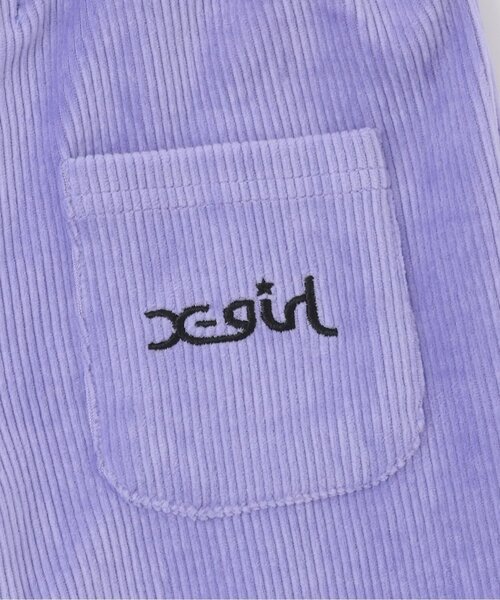 X-girl Stages（エックスガールステージス）の「【人気商品再入荷】【直営店で取り扱い無し】コーデュロイ調スリットフレアレギンス（レギンス/スパッツ・キッズ・ブラック/ラベンダー・120cm/110cm/140cm/130cm）」の7枚目の写真
