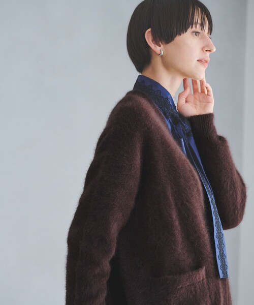 UNITED ARROWS（ユナイテッドアローズ）の「フォックスカシミヤ ミドル カーディガン（カーディガン/ボレロ・レディース・その他3/ネイビー/ダークブラウン・FREE）」の21枚目の写真