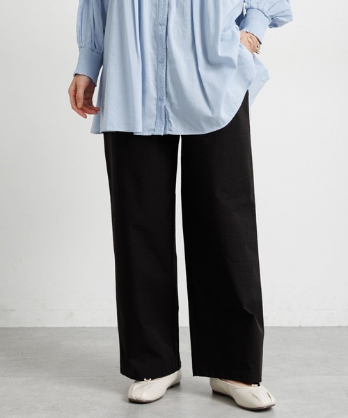 studio CLIP(スタディオクリップ)の「【撥水・UVカット・2WAYストレッチ・イージーケア】タックストレートパンツ(その他パンツ・レディース・ブラック/ベージュ/ネイビー・LARGE/PF/フリー(L)/MEDIUM)」の1枚目の写真