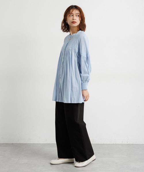 studio CLIP(スタディオクリップ)の「【撥水・UVカット・2WAYストレッチ・イージーケア】タックストレートパンツ(その他パンツ・レディース・ブラック/ベージュ/ネイビー・LARGE/PF/フリー(L)/MEDIUM)」の4枚目の写真