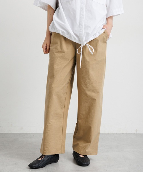 studio CLIP(スタディオクリップ)の「【撥水・UVカット・2WAYストレッチ・イージーケア】タックストレートパンツ(その他パンツ・レディース・ブラック/ベージュ/ネイビー・LARGE/PF/フリー(L)/MEDIUM)」の6枚目の写真