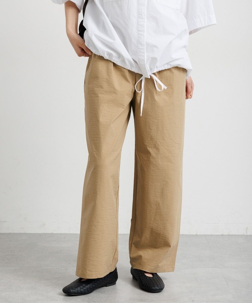 studio CLIP(スタディオクリップ)の「【撥水・UVカット・2WAYストレッチ・イージーケア】タックストレートパンツ(その他パンツ・レディース・ブラック/ベージュ/ネイビー・LARGE/PF/フリー(L)/MEDIUM)」の8枚目の写真